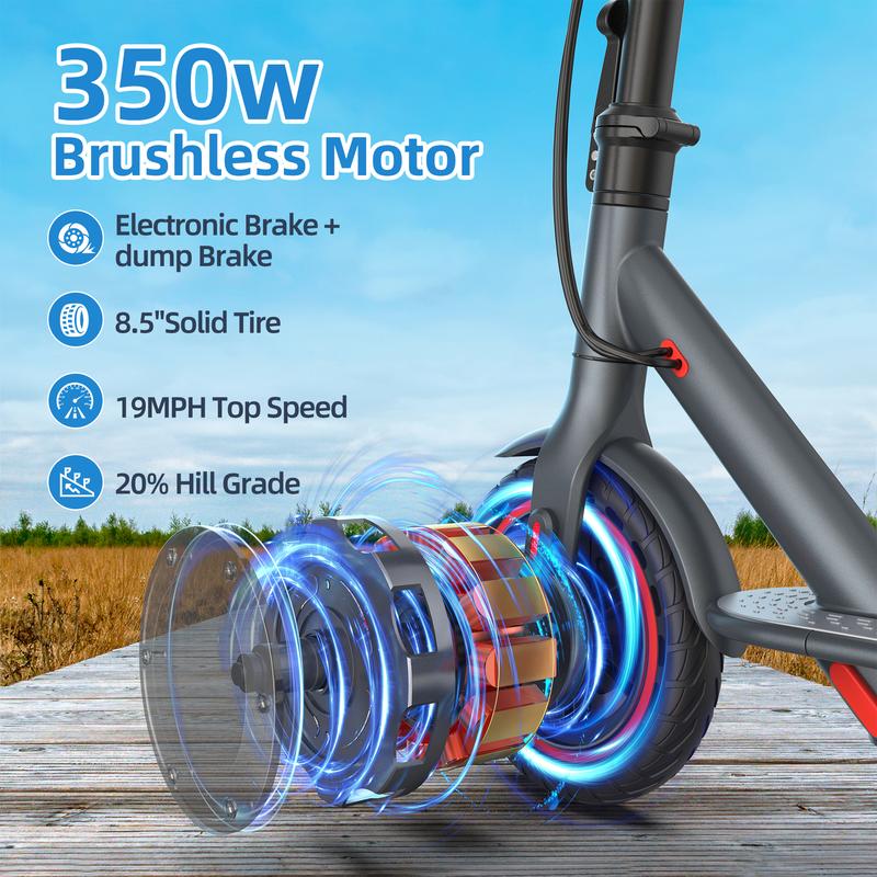 Ladped 8.5” Electric Scooter – 350W Motor, 3-Speed, Portable Folding Commuter Scooter