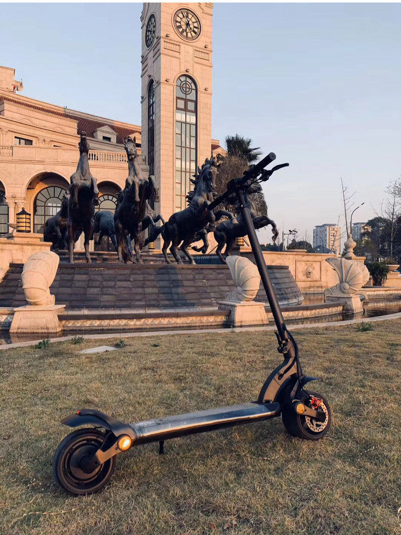 Double Drive Folding Electric Scooter with Wide Tires