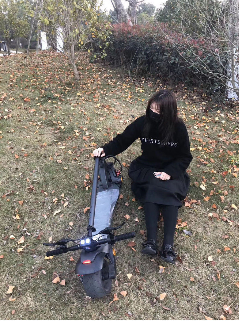 Double Drive Folding Electric Scooter with Wide Tires